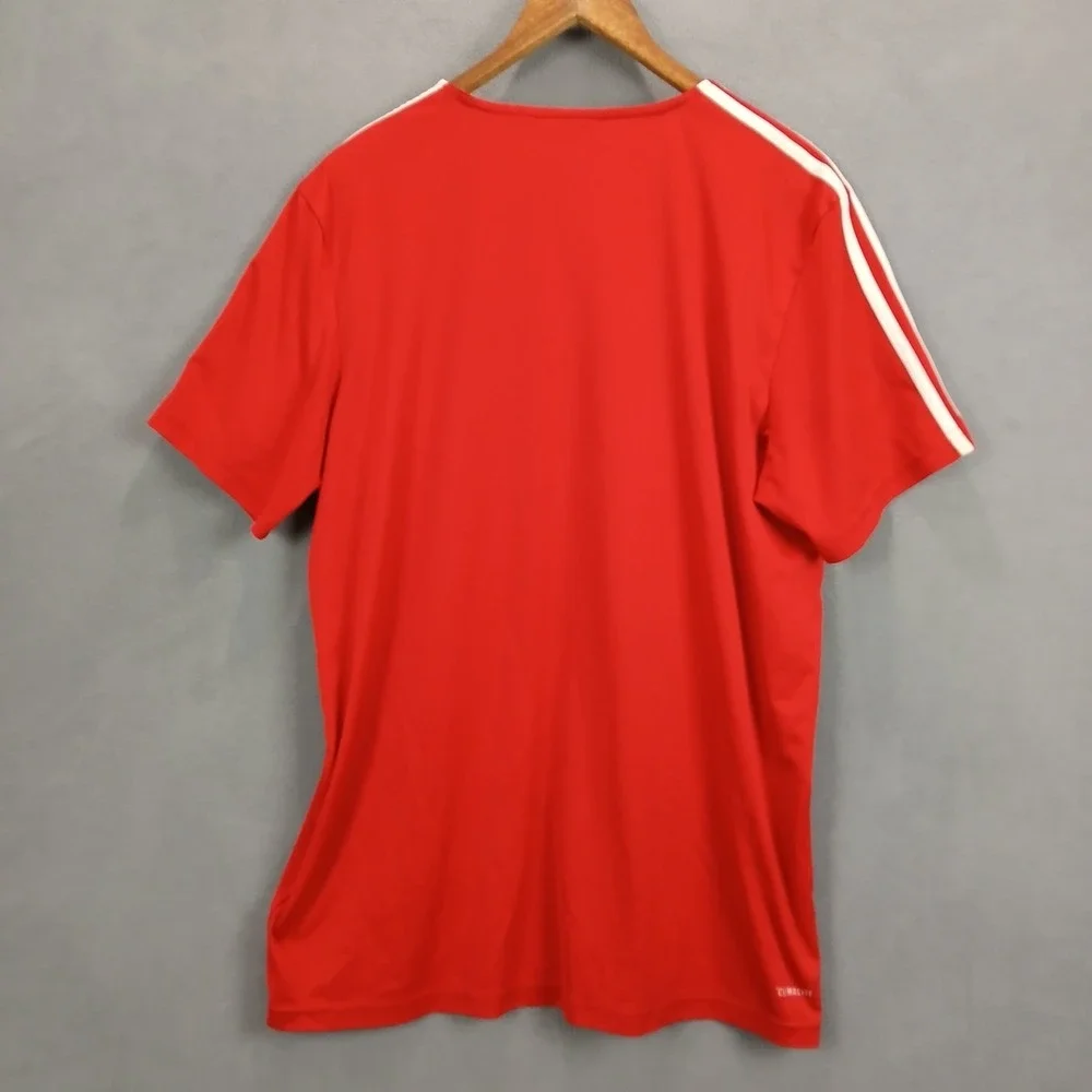 Adidas Climalite T‎ Shirt Mens XL Red Logo Regular Fit Ribbed Crew Neck Athletic